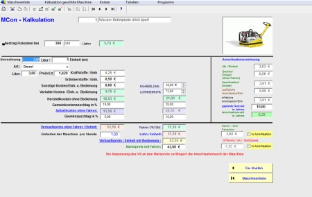 maschinenkalkulation
